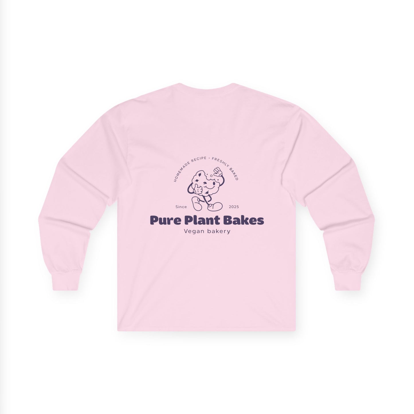 Long Sleeve Tee — Pure Plant Bakes Vegan Bakery Logo