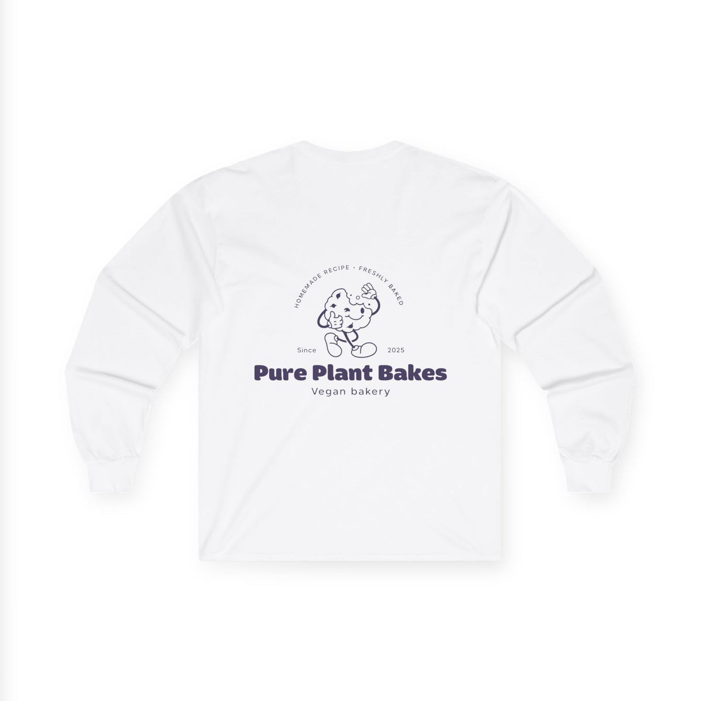 Long Sleeve Tee — Pure Plant Bakes Vegan Bakery Logo